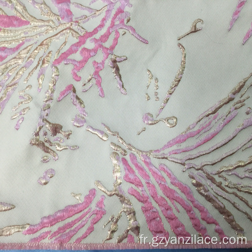 Tissu jacquard en maille imprimé rose pour robe